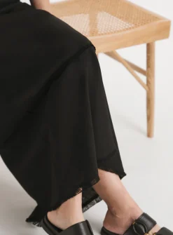 JD WILLIAMS Linen Mix Frayed Hem Skirt 22