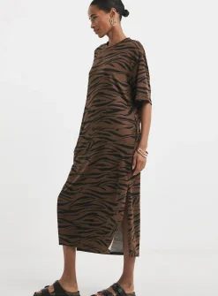 JD WILLIAMS Soft Touch Half Sleeve Midi T-Shirt Dress 8