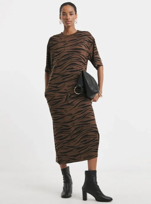 JD WILLIAMS Soft Touch Half Sleeve Midi T-Shirt Dress 8