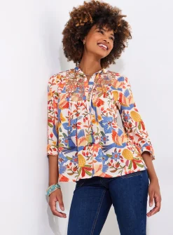 JOE BROWNS Bird Print Embroidered Top 12