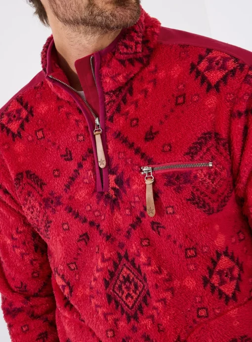JOE BROWNS Bold Aztec Print 1/4 Zip Fleece XXL