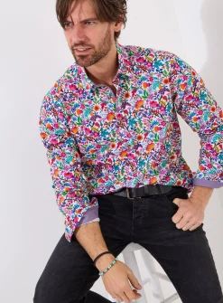 JOE BROWNS Bright Floral Print Long Sleeve Shirt XXL