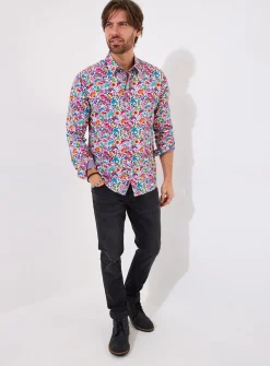 JOE BROWNS Bright Floral Print Long Sleeve Shirt XXL