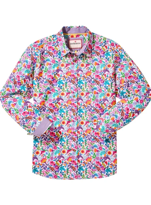JOE BROWNS Bright Floral Print Long Sleeve Shirt XXL