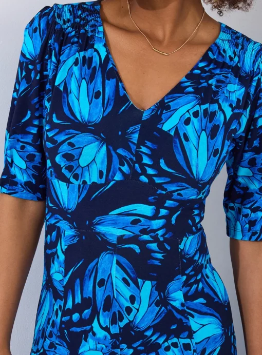 JOE BROWNS Butterfly Floral Knee Jersey Dress 16