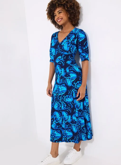 JOE BROWNS Butterfly Floral Knee Jersey Dress 16