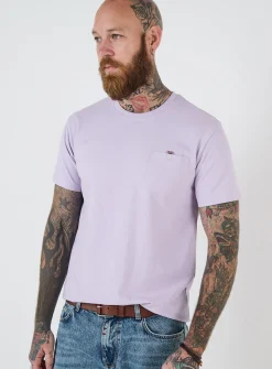 JOE BROWNS Chest Pocket Crew Neck T Shirt Lilac XXL