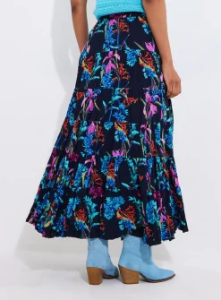 JOE BROWNS Dark Floral Sequin Embellished Skirt 14
