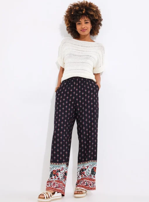 JOE BROWNS Elephant Print Wide-Leg Trousers 8