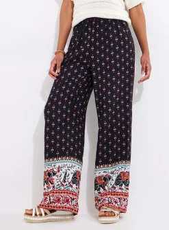 JOE BROWNS Elephant Print Wide-Leg Trousers 8