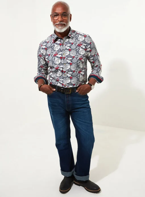 JOE BROWNS Festive Bauble Print Shirt S