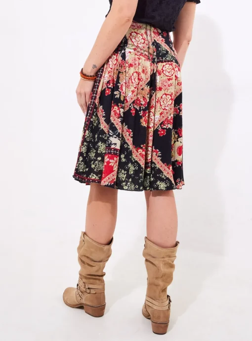 JOE BROWNS Floral Patchwork Knee Length Skirt 16