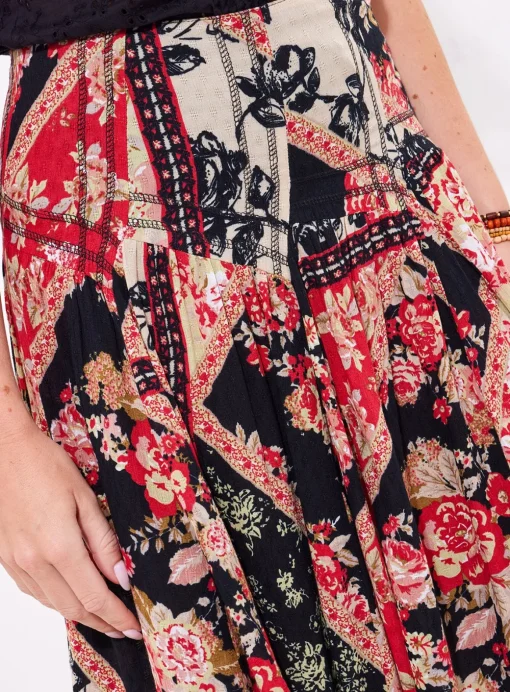 JOE BROWNS Floral Patchwork Knee Length Skirt 16