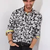 JOE BROWNS Monochrome Floral Long Sleeve Shirt L