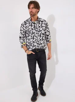 JOE BROWNS Monochrome Floral Long Sleeve Shirt L