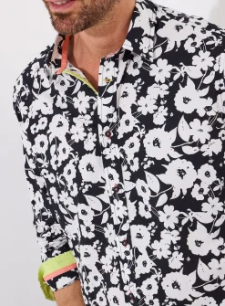 JOE BROWNS Monochrome Floral Long Sleeve Shirt L