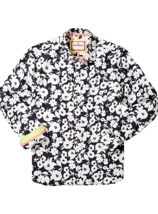 JOE BROWNS Monochrome Floral Long Sleeve Shirt L