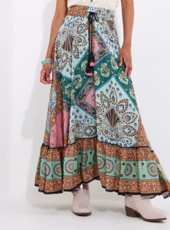 JOE BROWNS Patchwork Midi Skirt 10