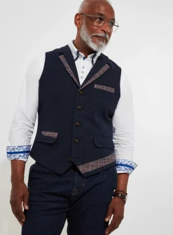 JOE BROWNS Regular Fit Classic Check Wool Blend Waistcoat 38R
