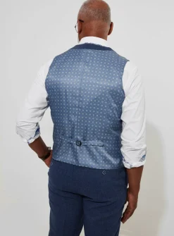 JOE BROWNS Regular Fit Navy Herringbone Wool Blend Waistcoat 40R