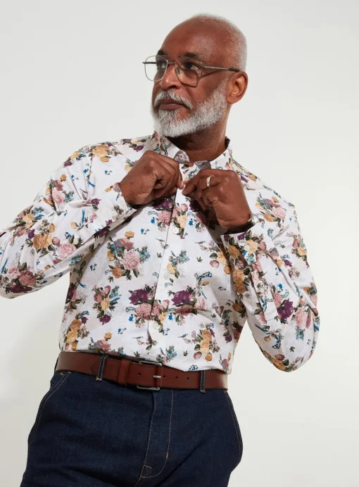 JOE BROWNS Smart Paisley Floral Long Sleeve Shirt S