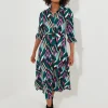 JOE BROWNS Statement Geometric Button Through Belted Midi Shirt Dress 6