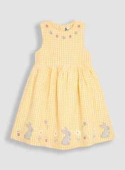 JOJO MAMAN BÉBÉ Bunny Applique Gingham Summer Dress 2-3 Years