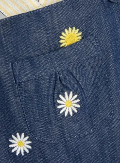 JOJO MAMAN BÉBÉ Daisy & Sunflower Embroidered Dungarees Up To 3 mths