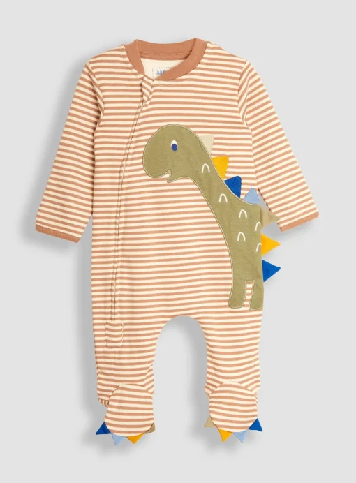 JOJO MAMAN BÉBÉ Dino Applique Zip Sleepsuit 3-6 months