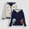 JOJO MAMAN BÉBÉ Dino Applique Reversible Textured Hoodie 6-12 months