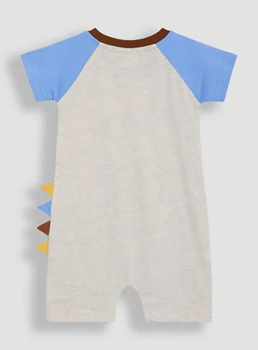 JOJO MAMAN BÉBÉ Dino Novelty Applique Romper Up To 3 mths