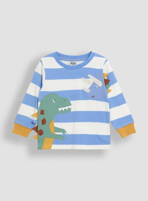 JOJO MAMAN BÉBÉ Dinosaur Novelty Applique Top 6-12 months
