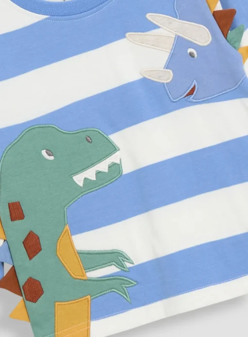 JOJO MAMAN BÉBÉ Dinosaur Novelty Applique Top 6-12 months