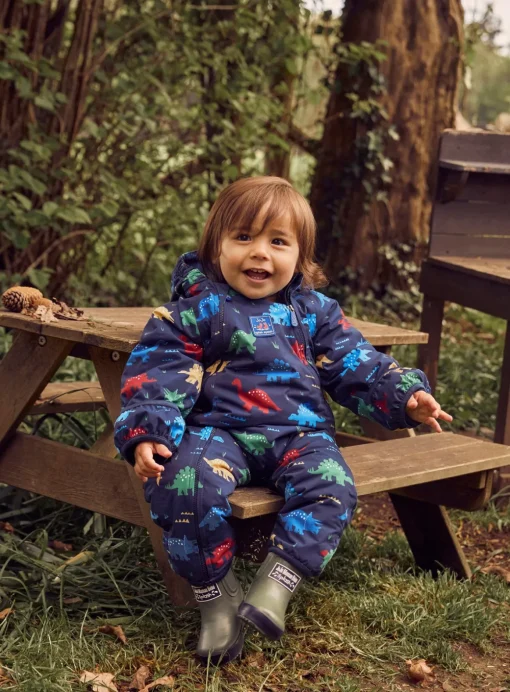 JOJO MAMAN BÉBÉ Dinosaur Waterproof Fleece Lined All In One Up To 3 mths