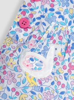 JOJO MAMAN BÉBÉ Duck Applique Pockets Ditsy Floral Dungarees 6-12 months
