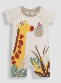 JOJO MAMAN BÉBÉ Giraffe Applique Romper 6-12 months