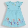 JOJO MAMAN BÉBÉ Mermaid Applique Frill Shoulder Summer Dress 2-3 Years