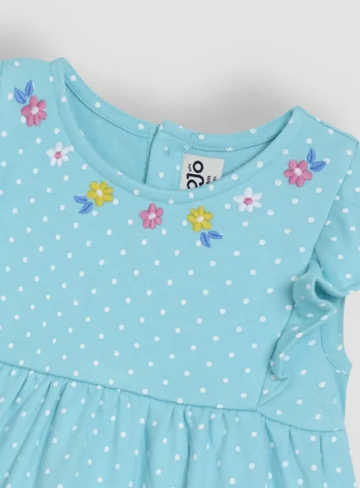 JOJO MAMAN BÉBÉ Mermaid Applique Frill Shoulder Summer Dress 2-3 Years