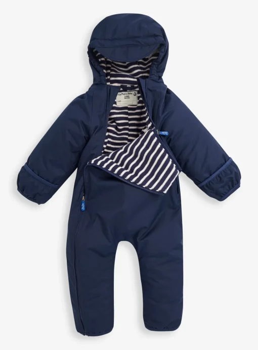 JOJO MAMAN BÉBÉ Navy Waterproof Fleece Lined All In One Up To 3 mths