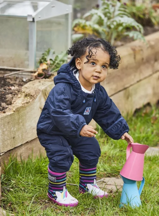 JOJO MAMAN BÉBÉ Navy Waterproof Fleece Lined All In One Up To 3 mths