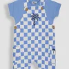 JOJO MAMAN BÉBÉ 2-Piece Checkerboard Print Dungarees & T-Shirt Set 6-12 months