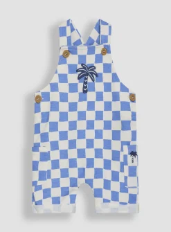 JOJO MAMAN BÉBÉ 2-Piece Checkerboard Print Dungarees & T-Shirt Set 6-12 months