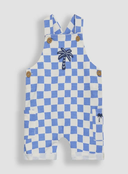 JOJO MAMAN BÉBÉ 2-Piece Checkerboard Print Dungarees & T-Shirt Set 6-12 months