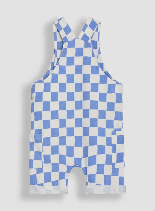 JOJO MAMAN BÉBÉ 2-Piece Checkerboard Print Dungarees & T-Shirt Set 6-12 months