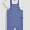 JOJO MAMAN BÉBÉ 2-Piece Cheesecloth Dungarees & Shirt Body Set Up To 3 mths