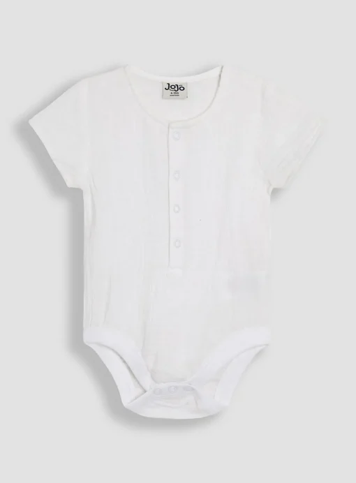 JOJO MAMAN BÉBÉ 2-Piece Cheesecloth Dungarees & Shirt Body Set Up To 3 mths
