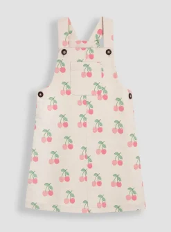 JOJO MAMAN BÉBÉ 2-Piece Cherry Dungaree Dress & T-Shirt Set 6-12 months