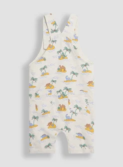 JOJO MAMAN BÉBÉ 3-Piece Dino Dungarees & T-Shirt Set With Hat 3-6 months