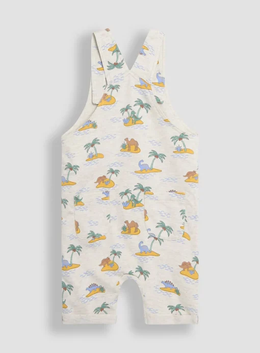 JOJO MAMAN BÉBÉ 3-Piece Dino Dungarees & T-Shirt Set With Hat 3-6 months