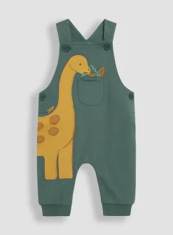 JOJO MAMAN BÉBÉ 2-Piece Diplodocus Applique Dungarees & T-Shirt Up To 3 mths